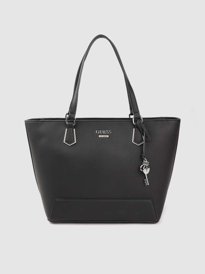 Buy GUESS Black Solid Structured Handheld Bag Handbags for Women 16220302 Myntra
