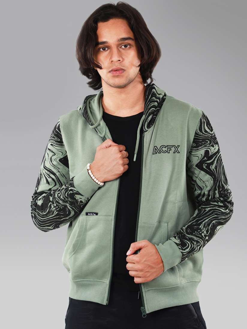 Buy Arctic Fox Unisex Green Printed Hooded Sweatshirt Sweatshirts for Unisex 16223688 Myntra
