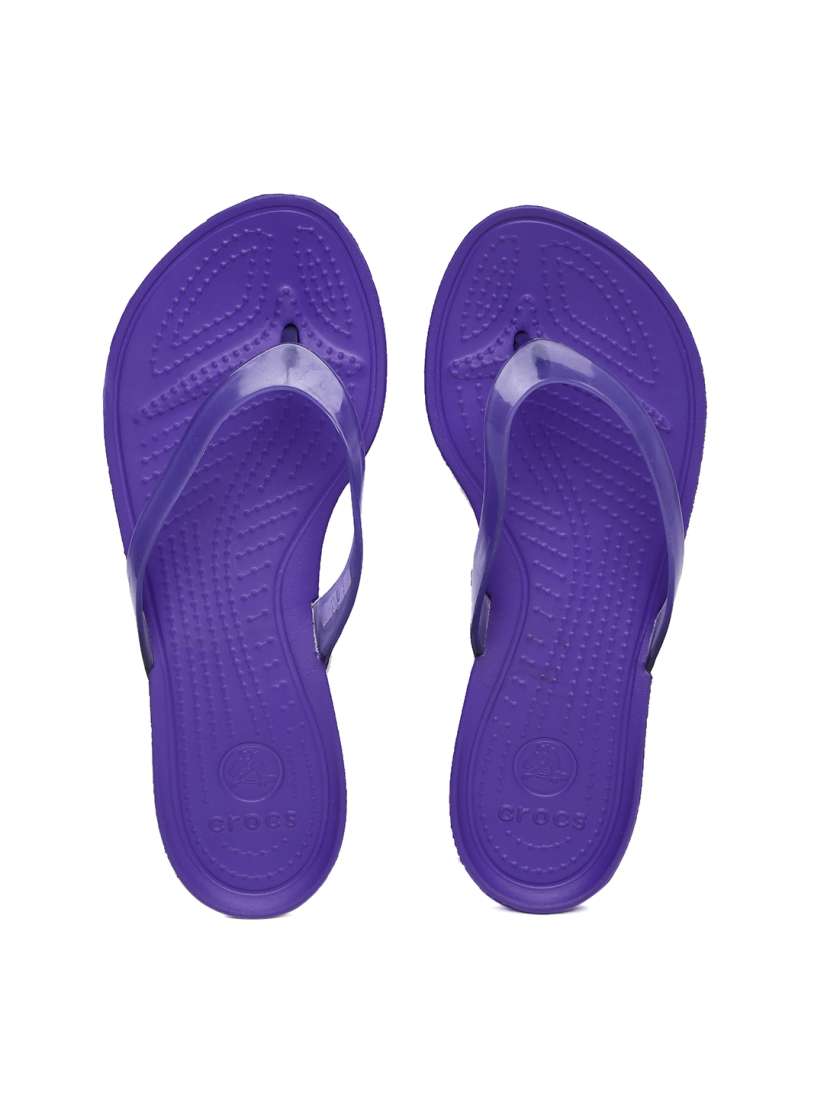 Purple crocs flip flops top