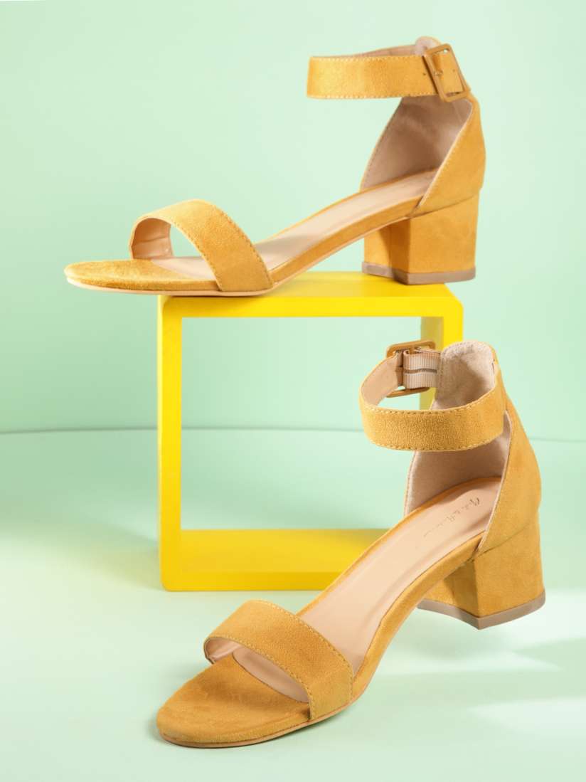 Mustard mid heels discount
