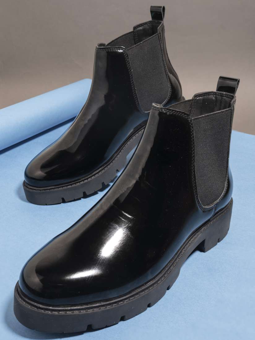 Buy El Paso Women Black Flat Boots Boots for Women 16235302 Myntra