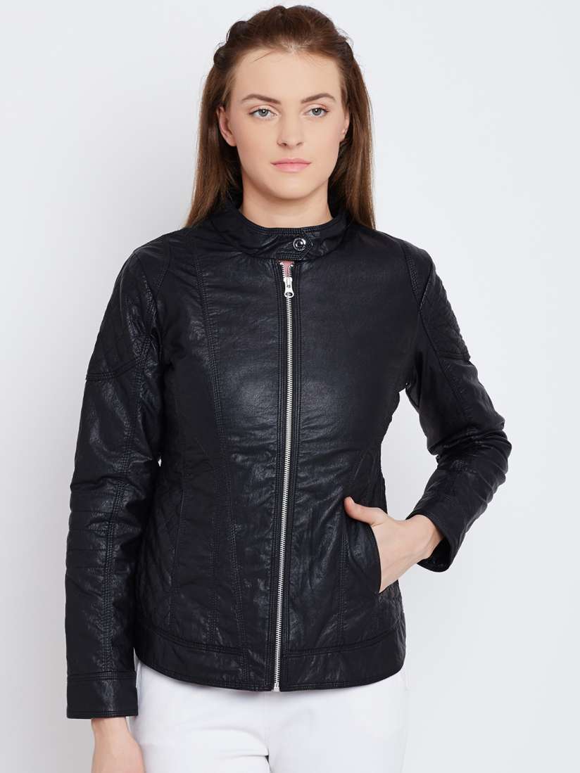 Myntra leather jackets for womens top