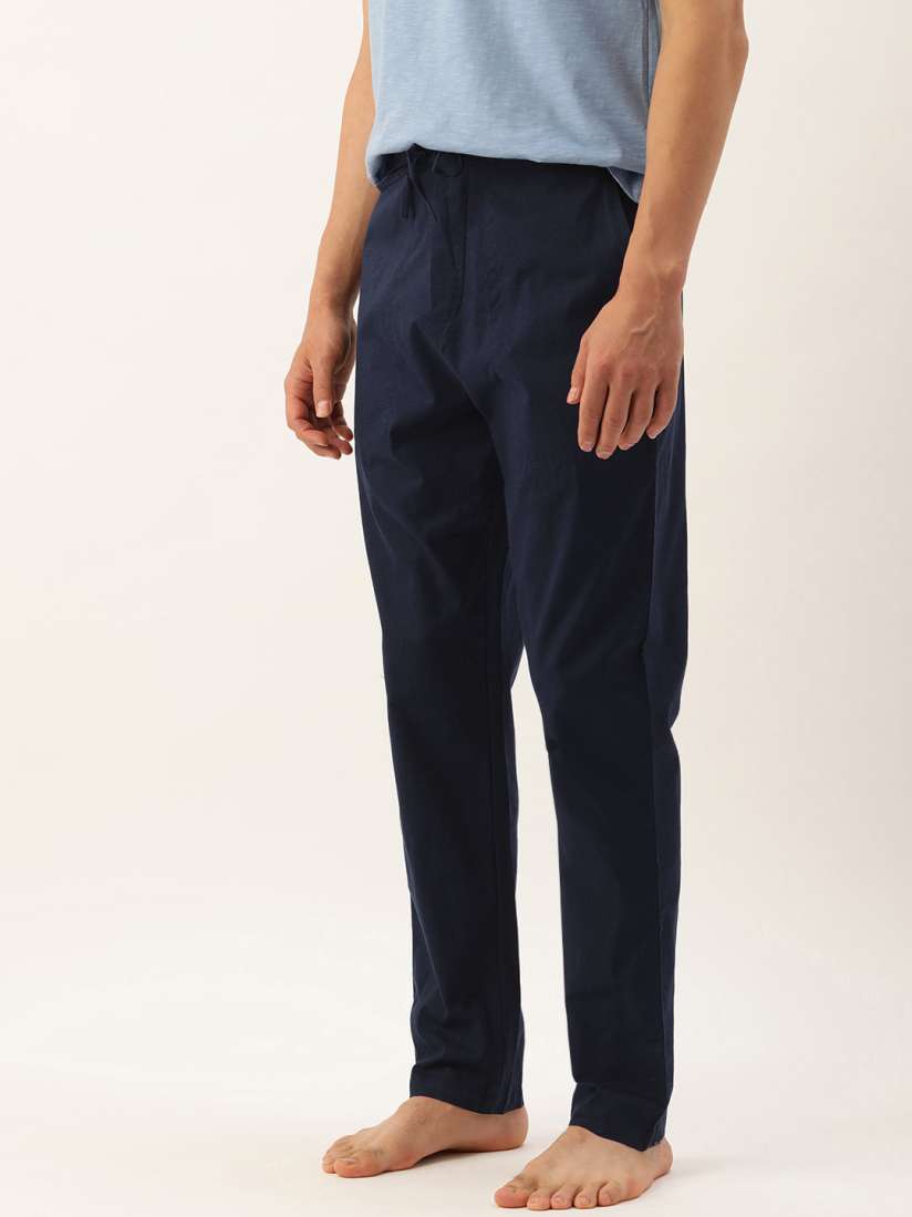 Buy Peter England Men Navy Blue Solid Pyjamas Pyjamas for Men 16238462 Myntra
