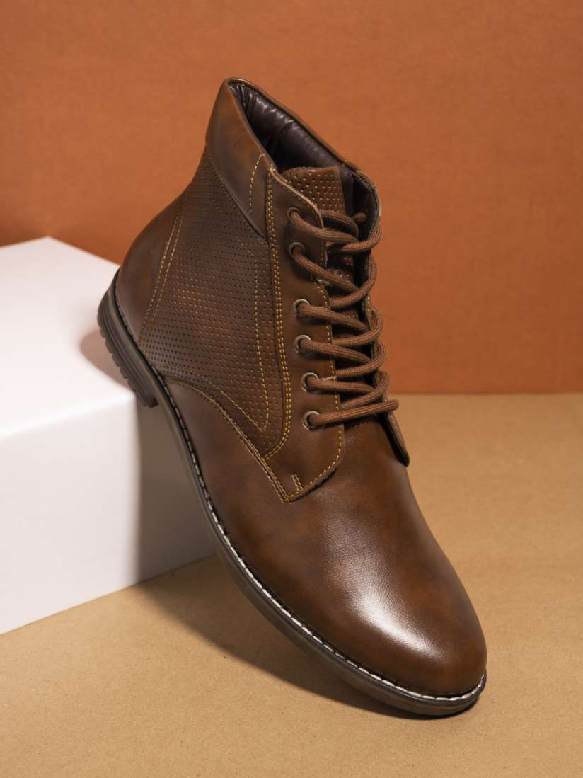 Buy El Paso Men Tan Flat Boots Boots for Men 16242592 Myntra