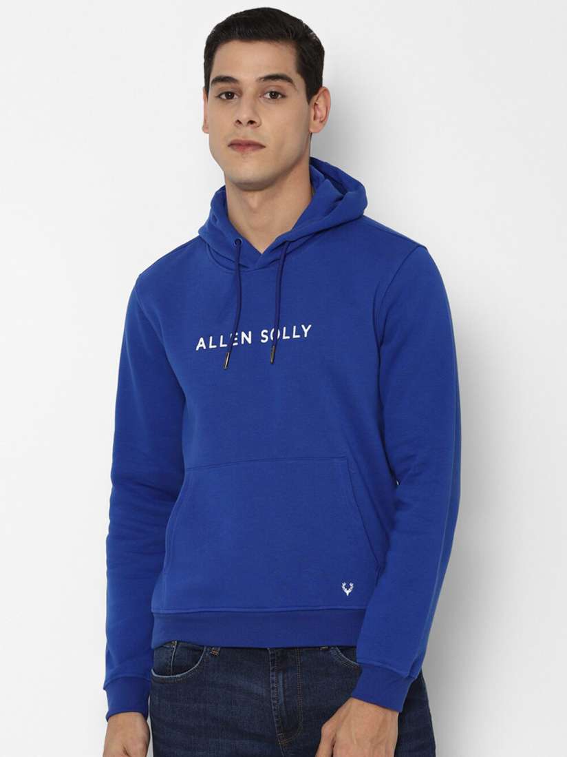 Buy Allen Solly Men Blue Printed Hooded Sweatshirt Sweatshirts for Men 16246146 Myntra