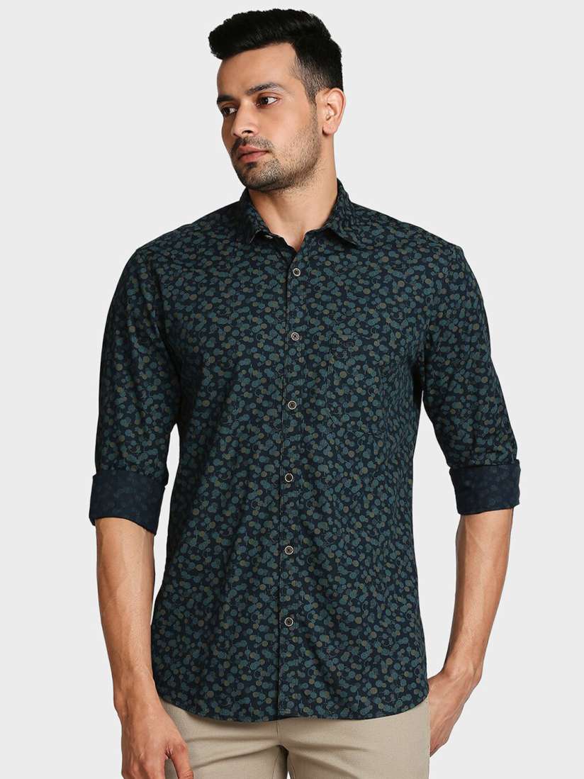 Buy ColorPlus Men Blue Tailored Fit Floral Opaque Printed Casual Shirt Shirts for Men 16247980 Myntra