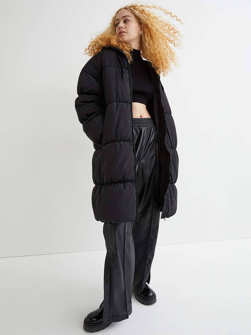 Long Puffer Hm Padded Coat H&m Black Oversized Padded Coat