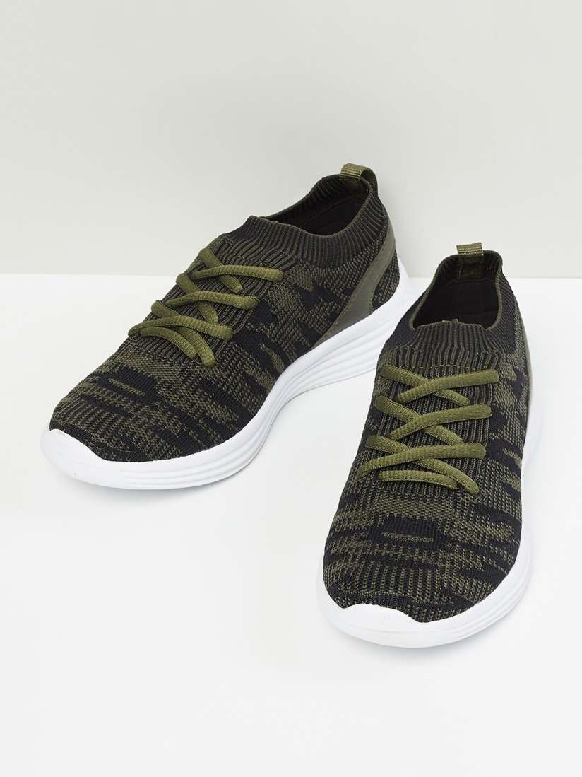 Buy max Boys Olive Green Woven Design PU Sneakers Casual Shoes for Boys 16259982 Myntra