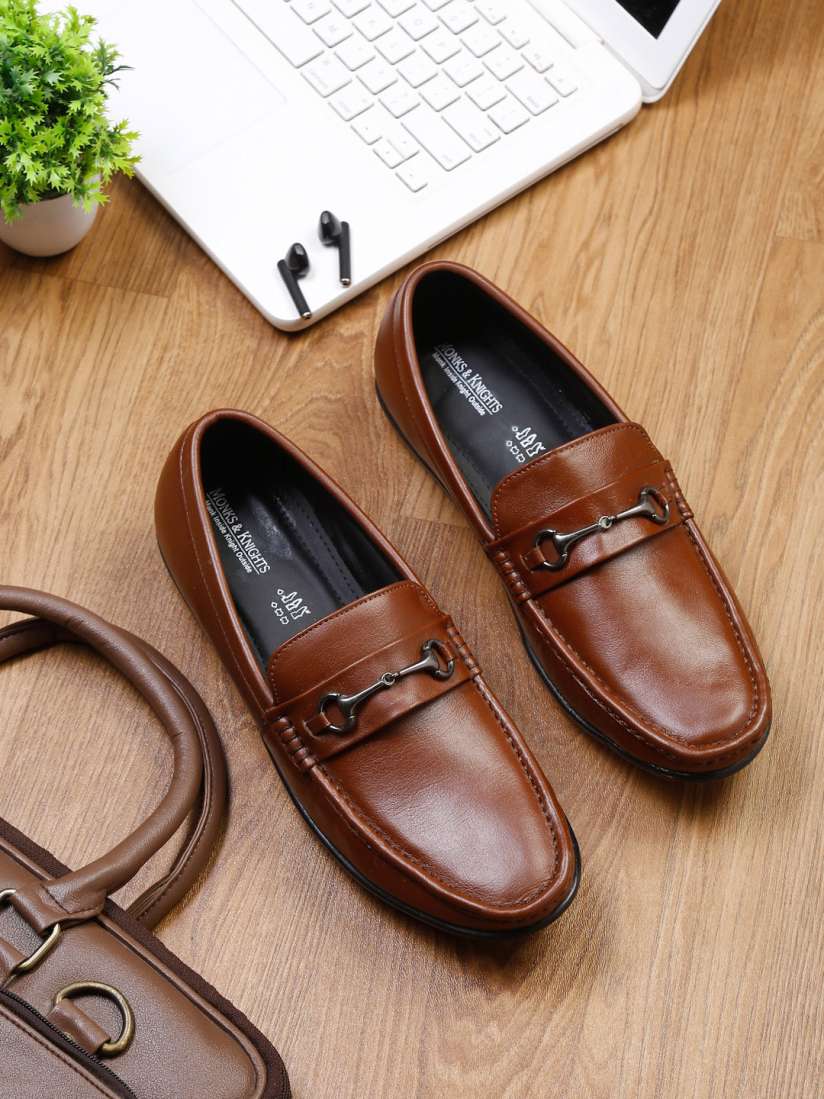 Buy MONKS KNIGHTS Men Tan Brown Textured Leather Driving Shoes Casual Shoes for Men 16263730 Myntra
