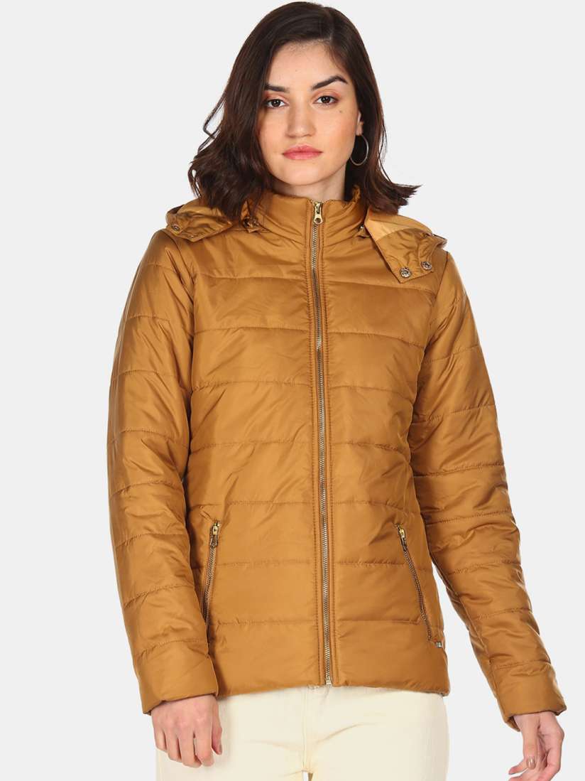 Buy Flying Machine Women Brown Hooded Neck Padded Jacket Jackets for Women 16265290 Myntra