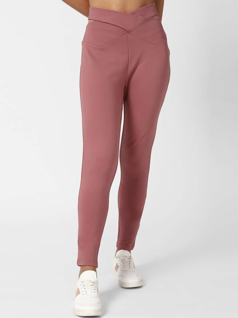 Buy FOREVER 21 Women Pink Solid Knit Leggings Leggings for Women 16272864 Myntra