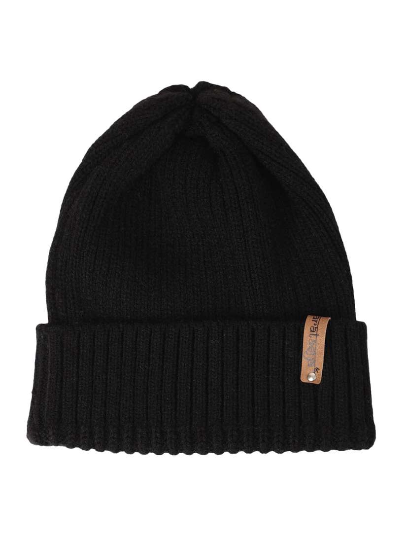 Buy Bharatasya Men Black Beanie Caps for Men 16281442 Myntra
