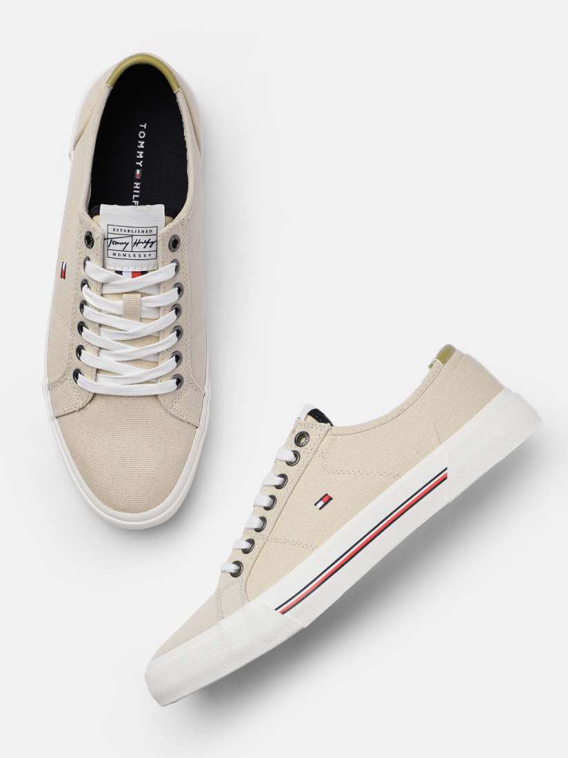 Buy Tommy Hilfiger Men Beige Solid Sneakers Casual Shoes for Men 16285770 Myntra