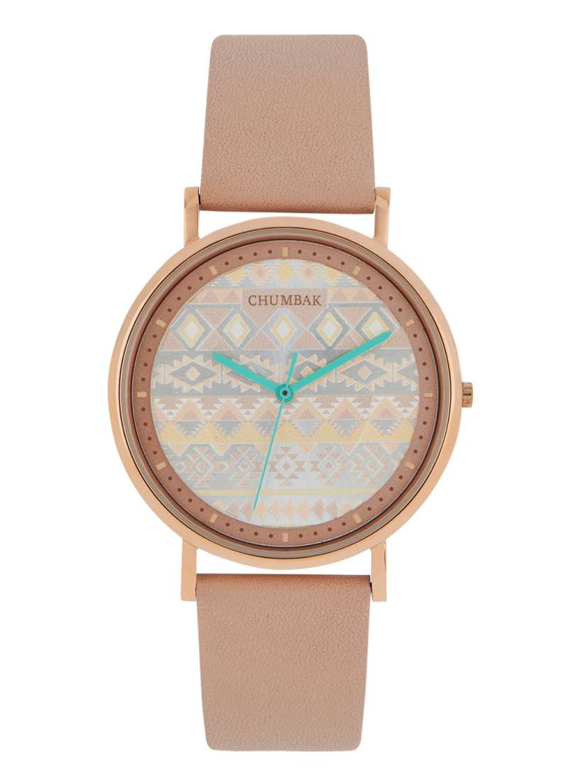 Buy TEAL BY CHUMBAK Women Multicoloured Patterned Dial Gold Toned Leather Wrap Around Straps Analogue Watch Watches for Women 16285926 Myntra