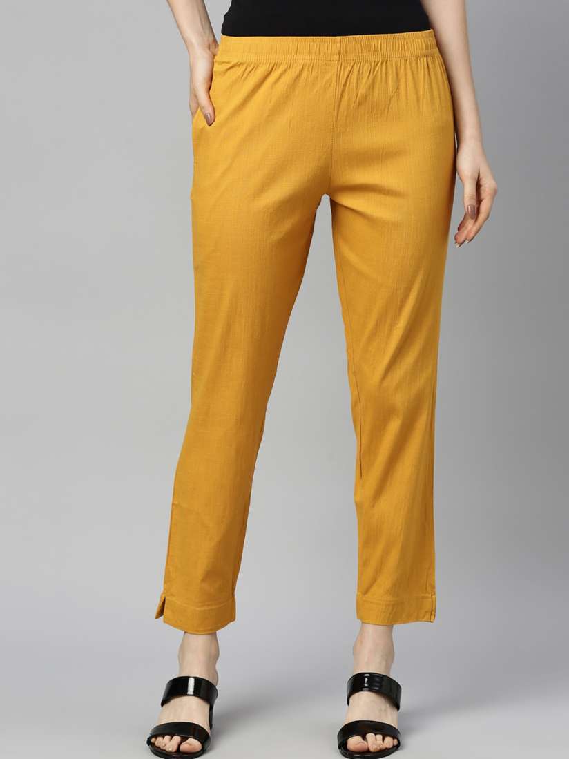 Buy GOLDSTROMS Women Mustard Yellow Trousers Trousers for Women 16287234 Myntra