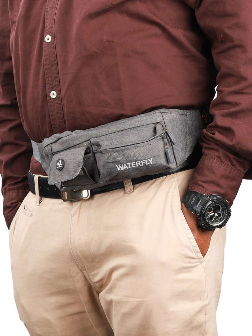 Buy WATERFLY Unisex Grey Solid Fanny Waist Bag Waist Pouch for Unisex 16293944 Myntra