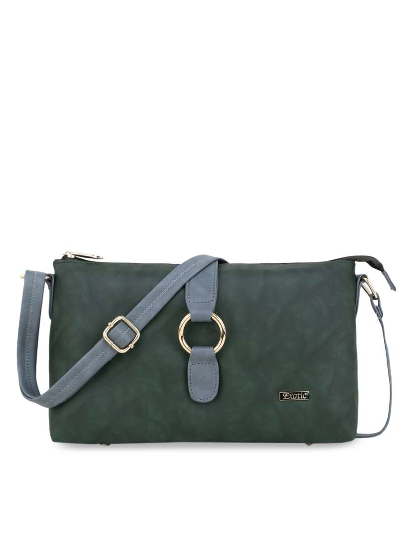 Buy Exotic Green PU Structured Sling Bag Handbags for Women 16298130 Myntra