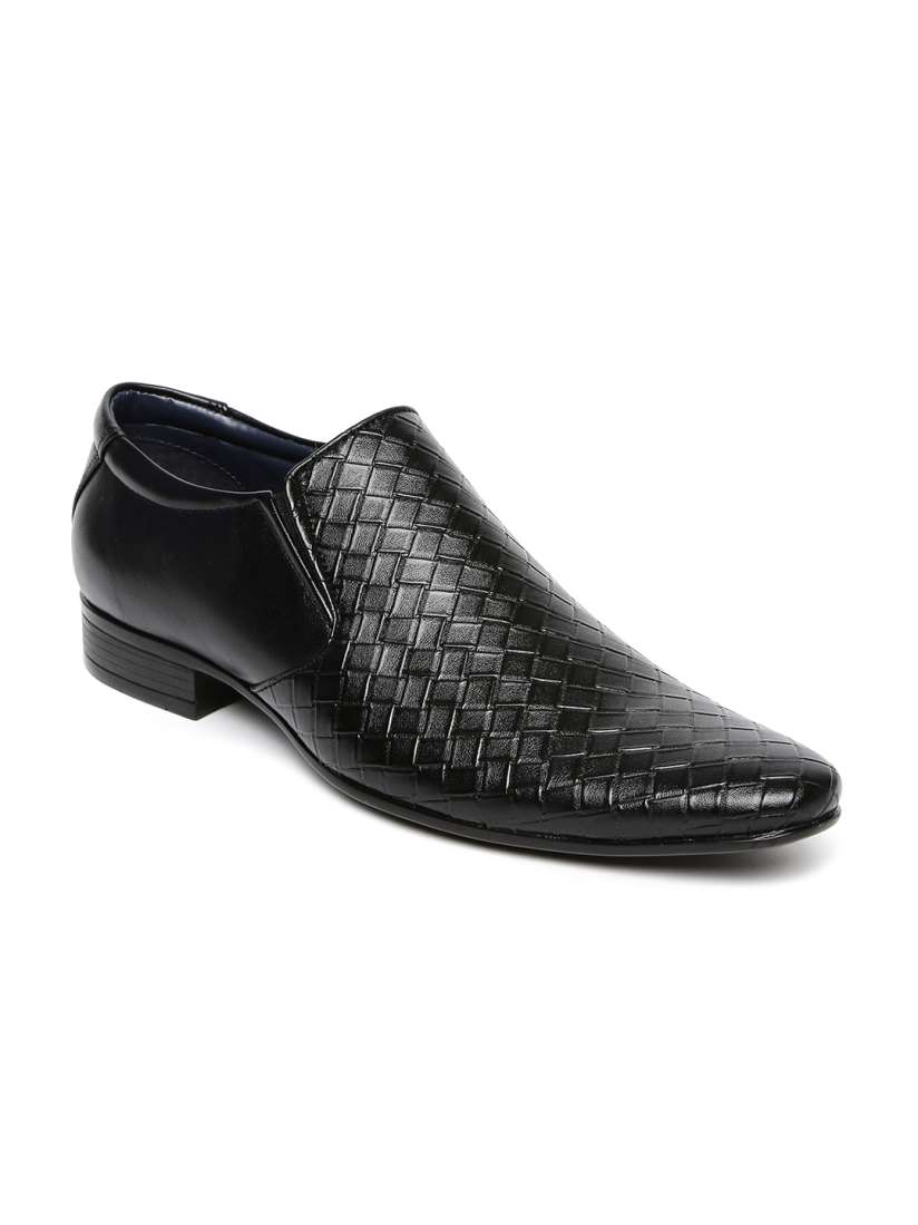 Buy Bata Men Black Pointy Toed Leather Slip Ons Formal Shoes for Men 1629840 Myntra