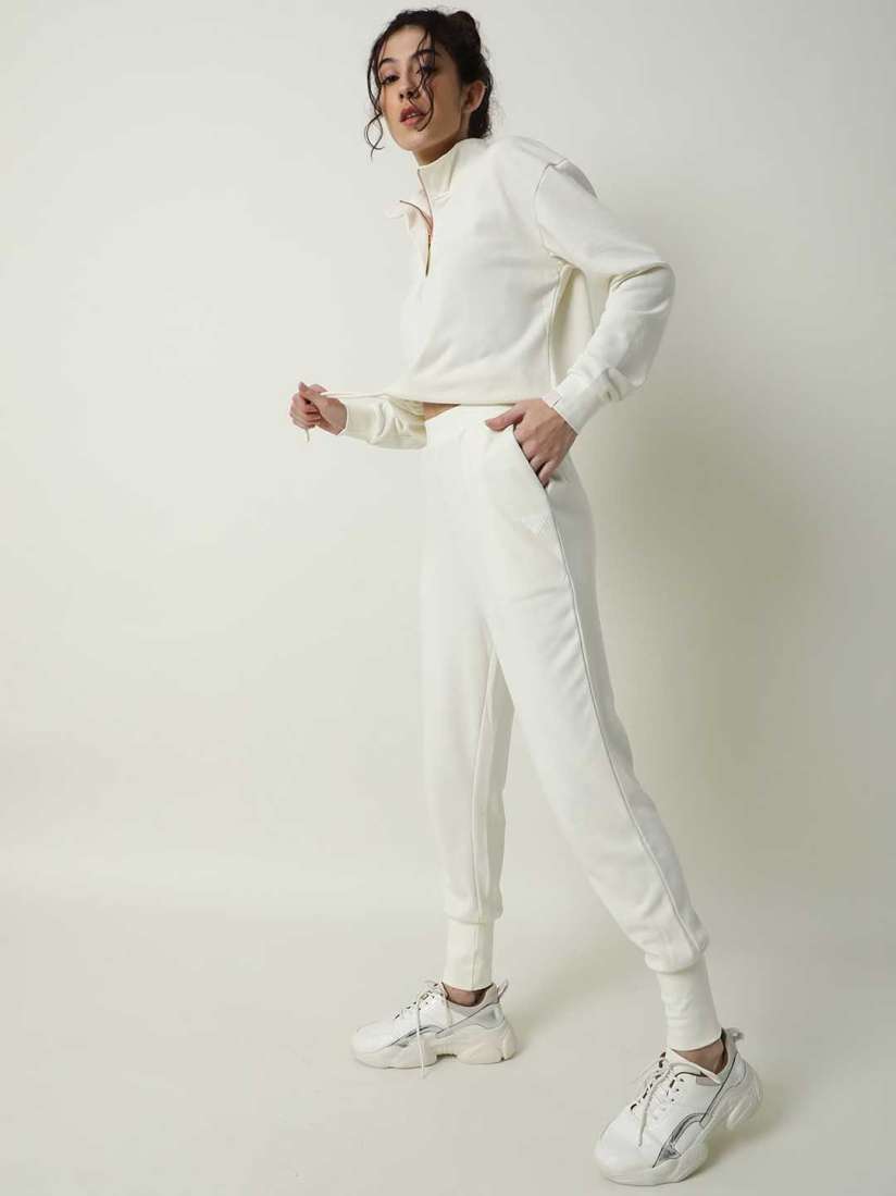 Buy RAREISM Women White Solid Slim Fit Joggers Track Pants for Women 16299696 Myntra