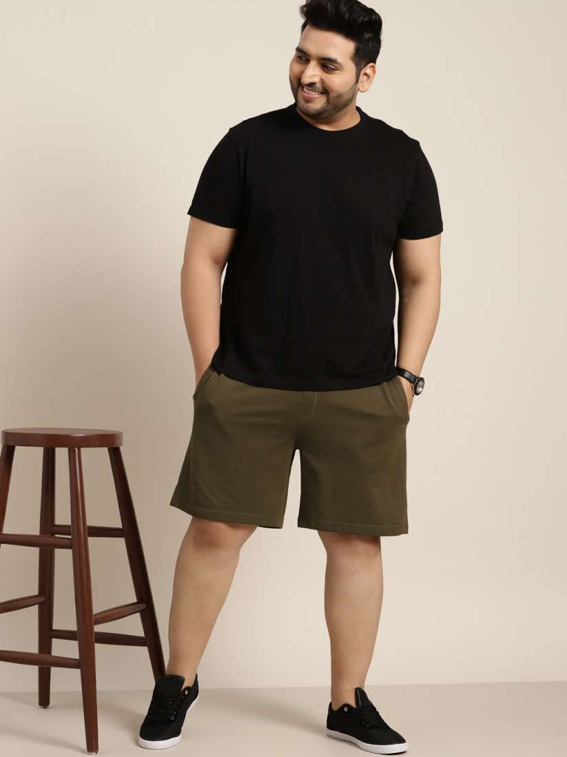 Plus size green shorts sales