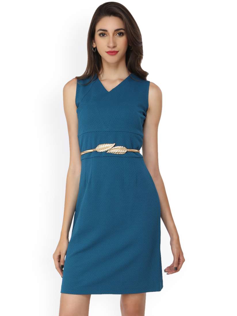 Buy Soie Women Blue Sheath Dress Dresses for Women 1631255 Myntra