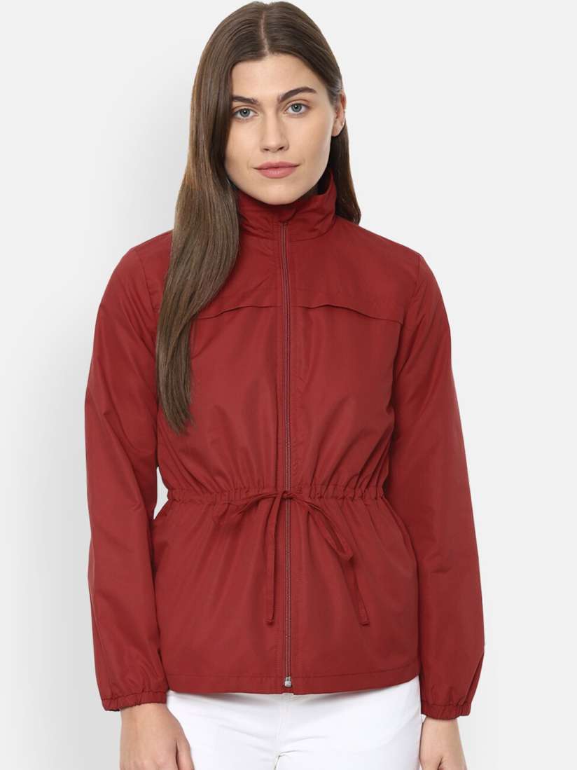 Buy Van Heusen Woman Women Maroon burnt umber Geometric Tailored Jacket Jackets for Women 16312588 Myntra