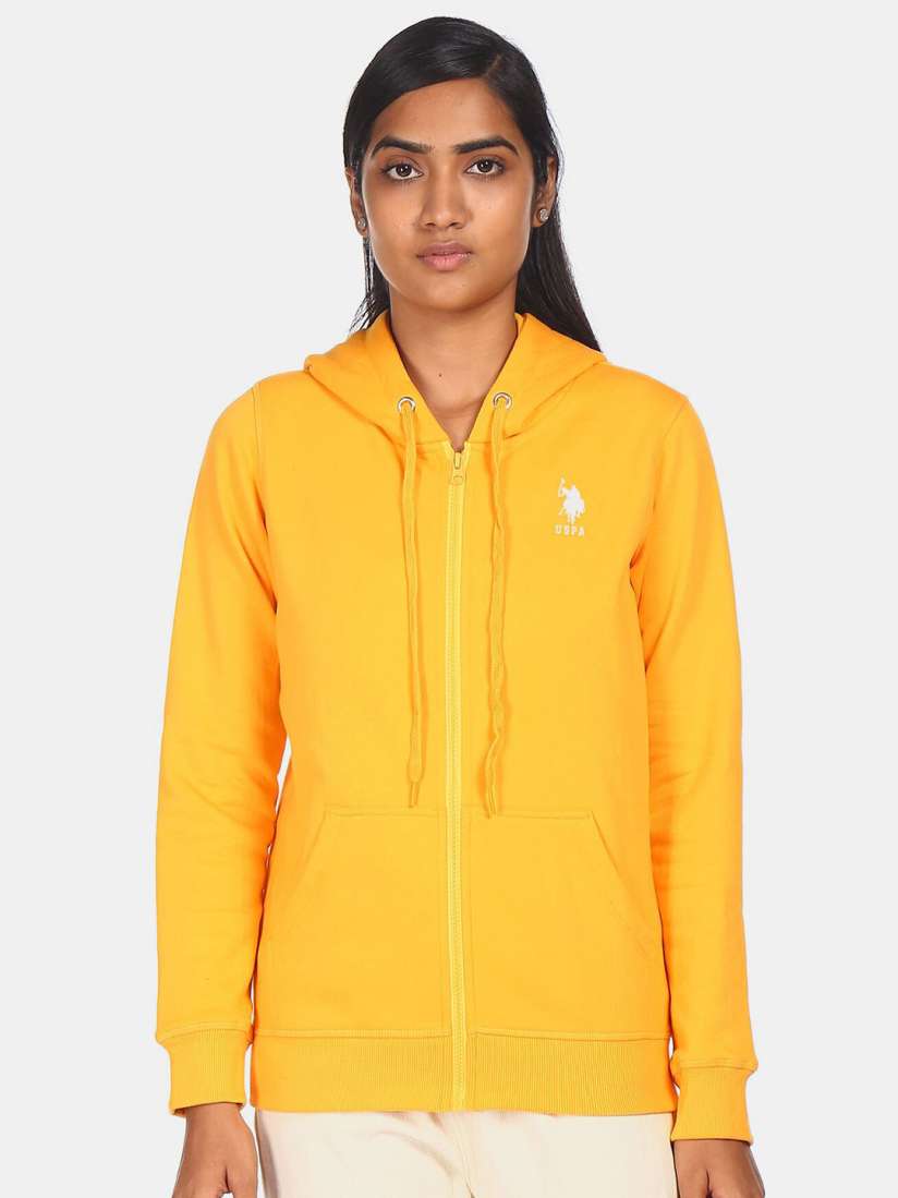 Yellow hooded sweatshirt women's on sale