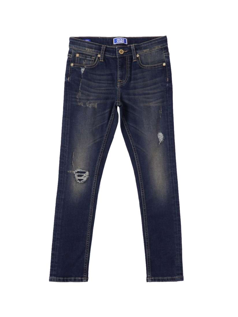 Buy Jack Jones Boys Blue Mildly Distressed Light Fade Jeans Jeans for Boys 16314566 Myntra