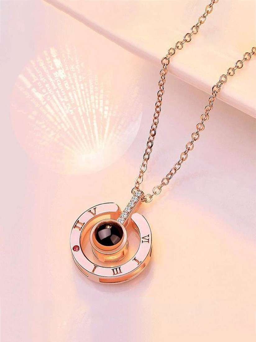 Buy Yellow Chimes Rose Gold Plated I Love You in 100 Languages Pendant With Chain Pendant for Women 16316550 Myntra