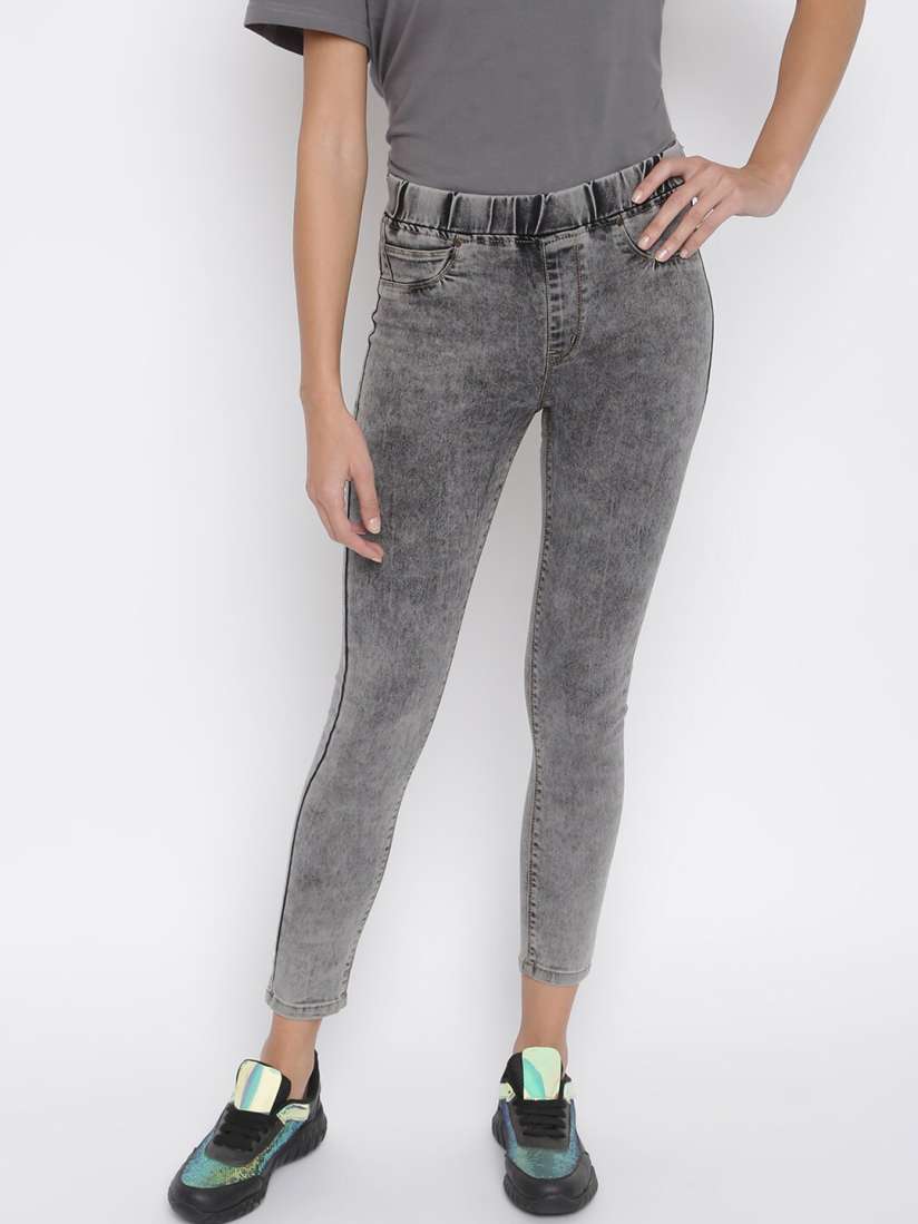Buy TALES STORIES Women Grey Solid Lycra Jeggings Jeggings for Women 16323176 Myntra
