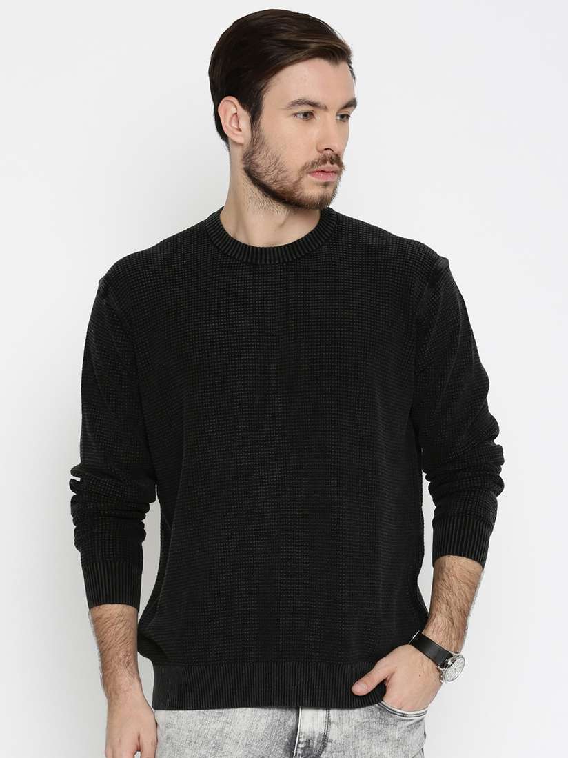 PHINGERIN / 蒸し暑い HIGH NECK WAFFLE SWEATER