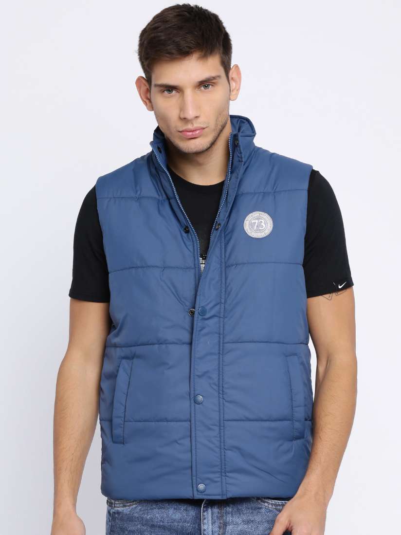 Buy Pepe Jeans Navy Sleeveless Puffer Jacket Jackets for Men 1633030 Myntra
