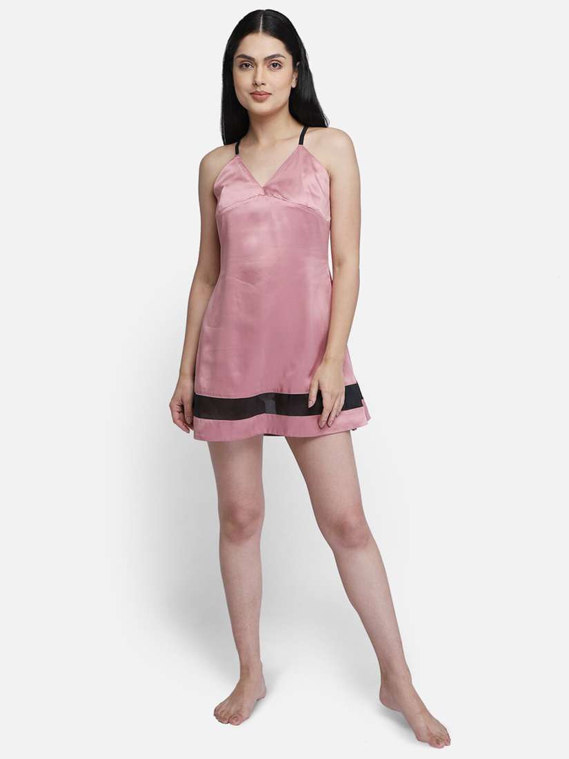 Buy Smarty Pants Women Rose Gold Satin Baby Doll Night Dress Baby Dolls for Women 16331234 Myntra