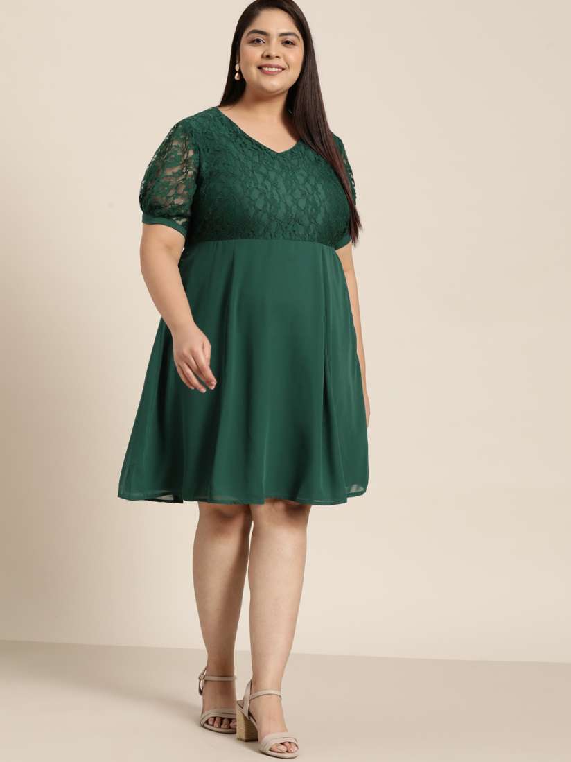 Buy Sztori Green Solid A Line Dress Dresses for Women 16338088 Myntra