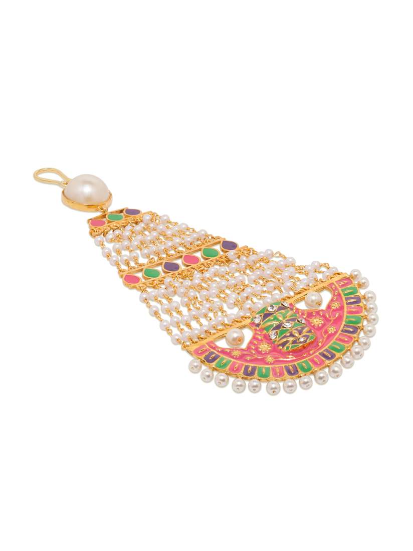 Buy Studio Voylla Nawabi Gold Toned Enamelled Hair Accessory Head Jewellery for Women 1634970 Myntra