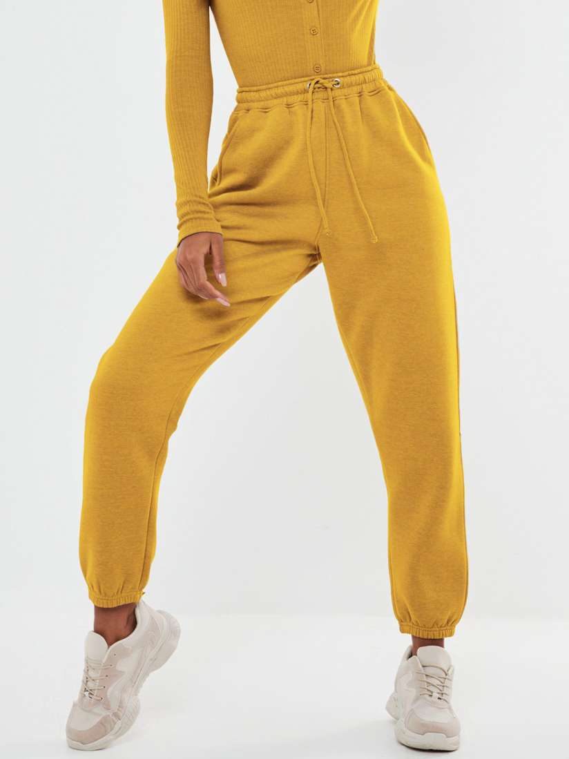 Buy Missguided Women Mustard Yellow Regular Fit Solid Joggers Track Pants for Women 16351910 Myntra