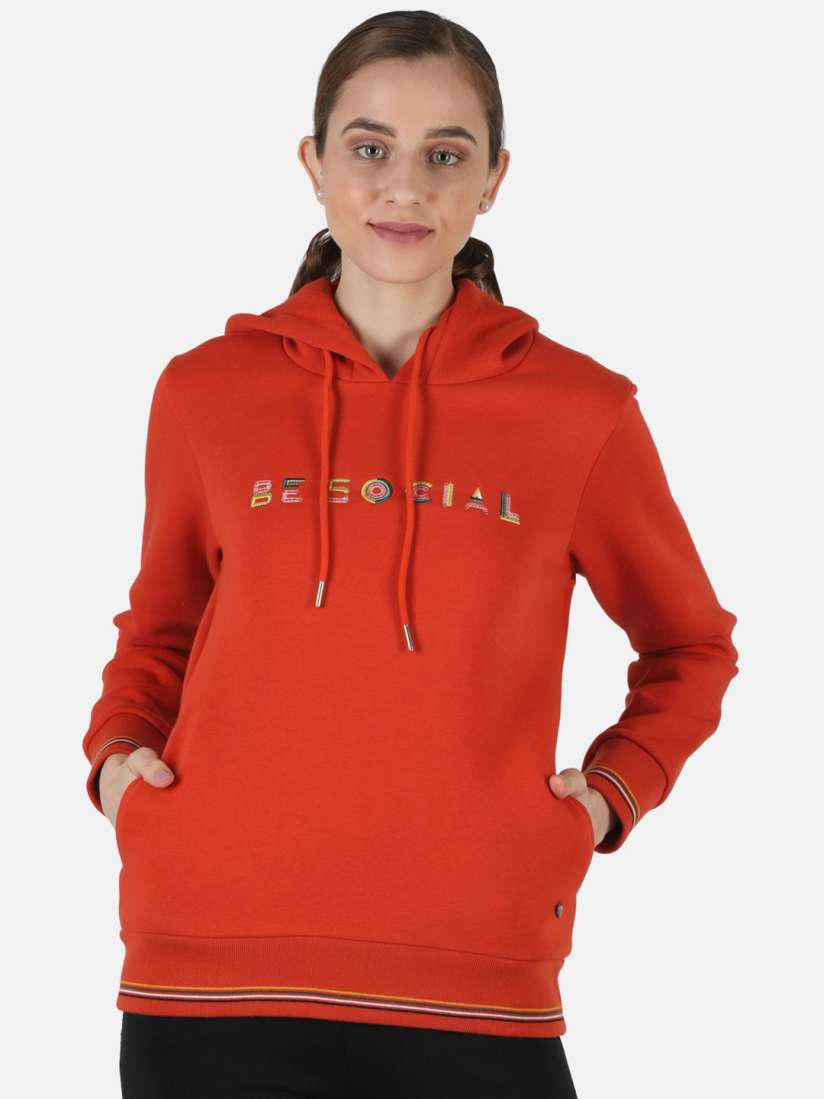 Buy Monte Carlo Women Orange Hooded Sweatshirt Sweatshirts for Women 16360340 Myntra