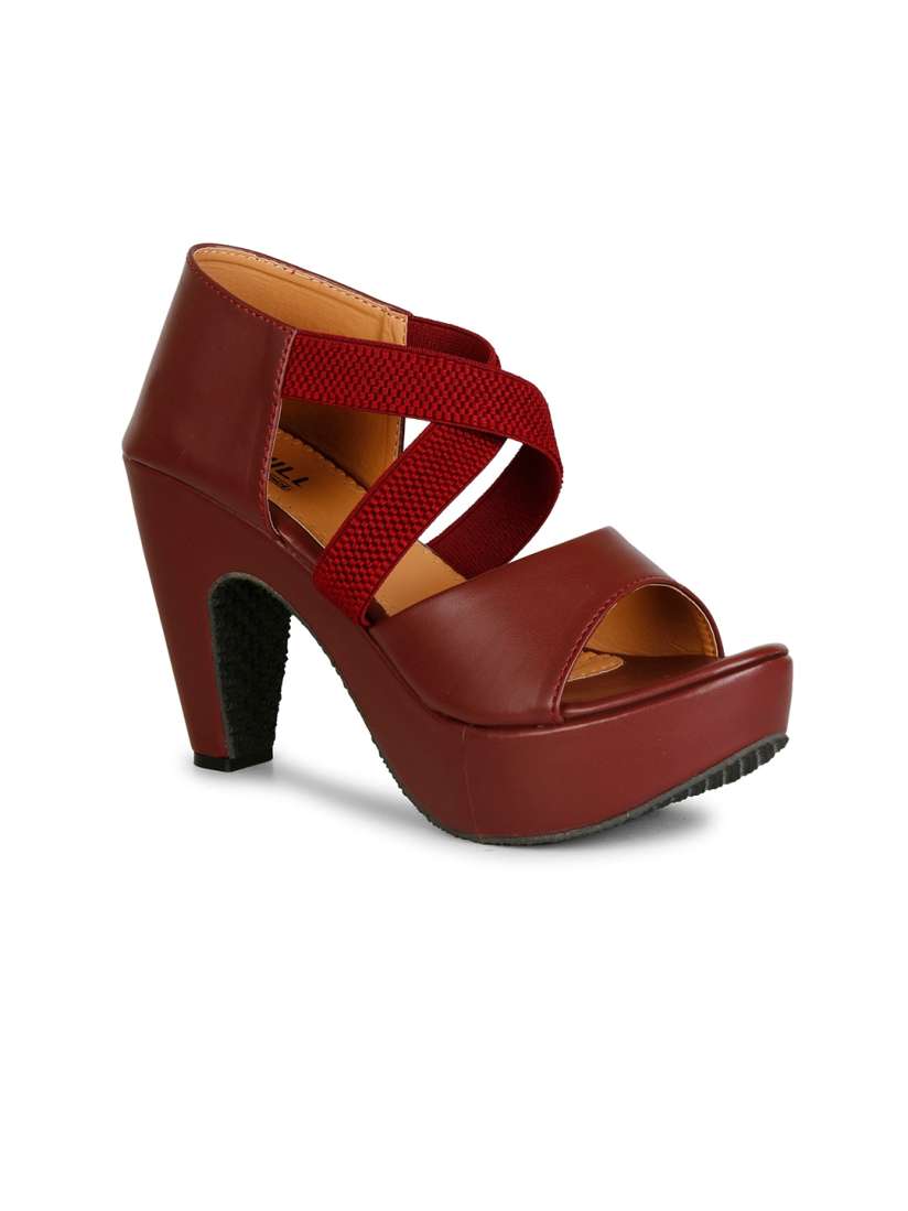 Buy Denill Women Maroon Platform Sandals Heels for Women 16367120 Myntra