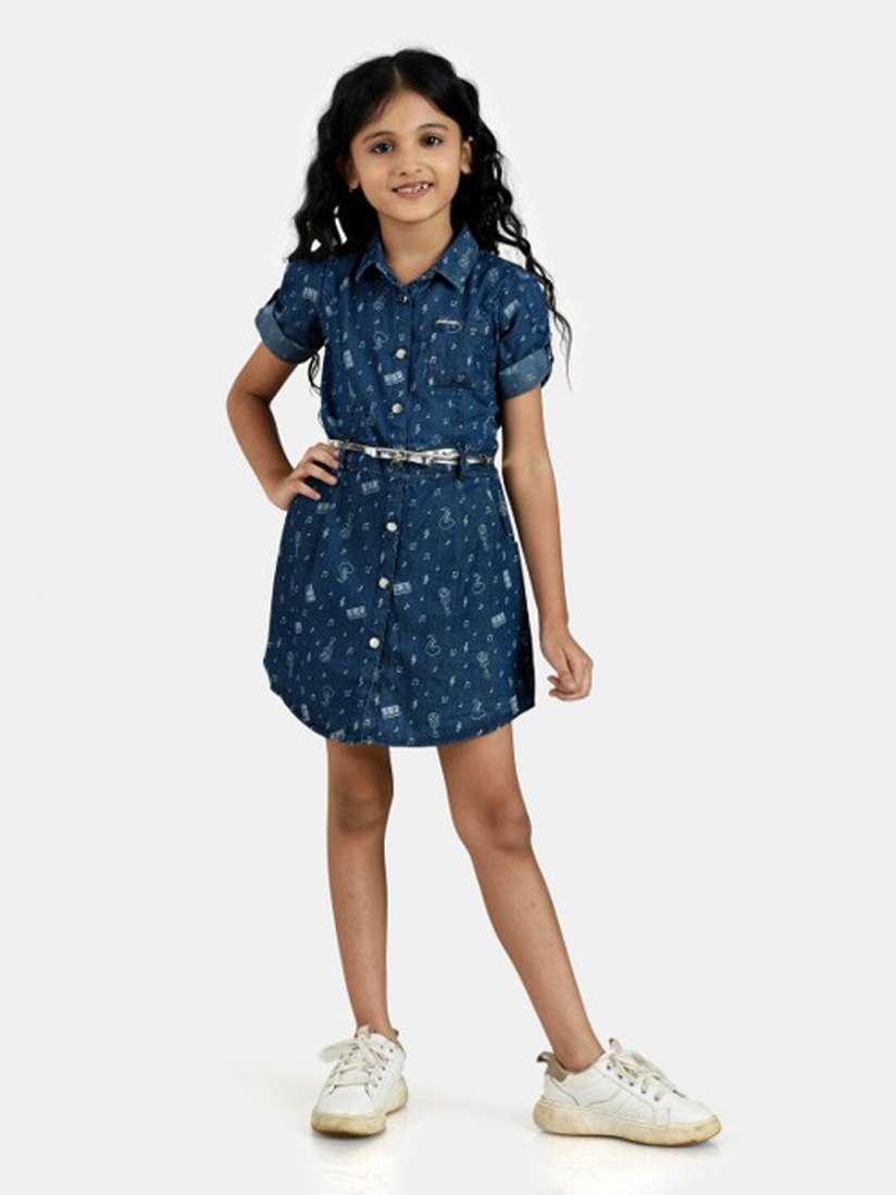 Buy Peppermint Blue White Shirt Dress Dresses for Girls 16372800 Myntra