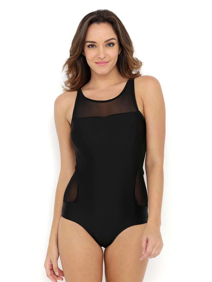 Buy PrettySecrets Black Bodysuit PSW16SWM01A Swimwear for Women 1637426 Myntra