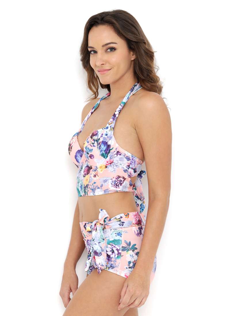 Buy PrettySecrets Pink Floral Print Swim Suit PSW16SWM17B Swimwear for Women 1637449 Myntra
