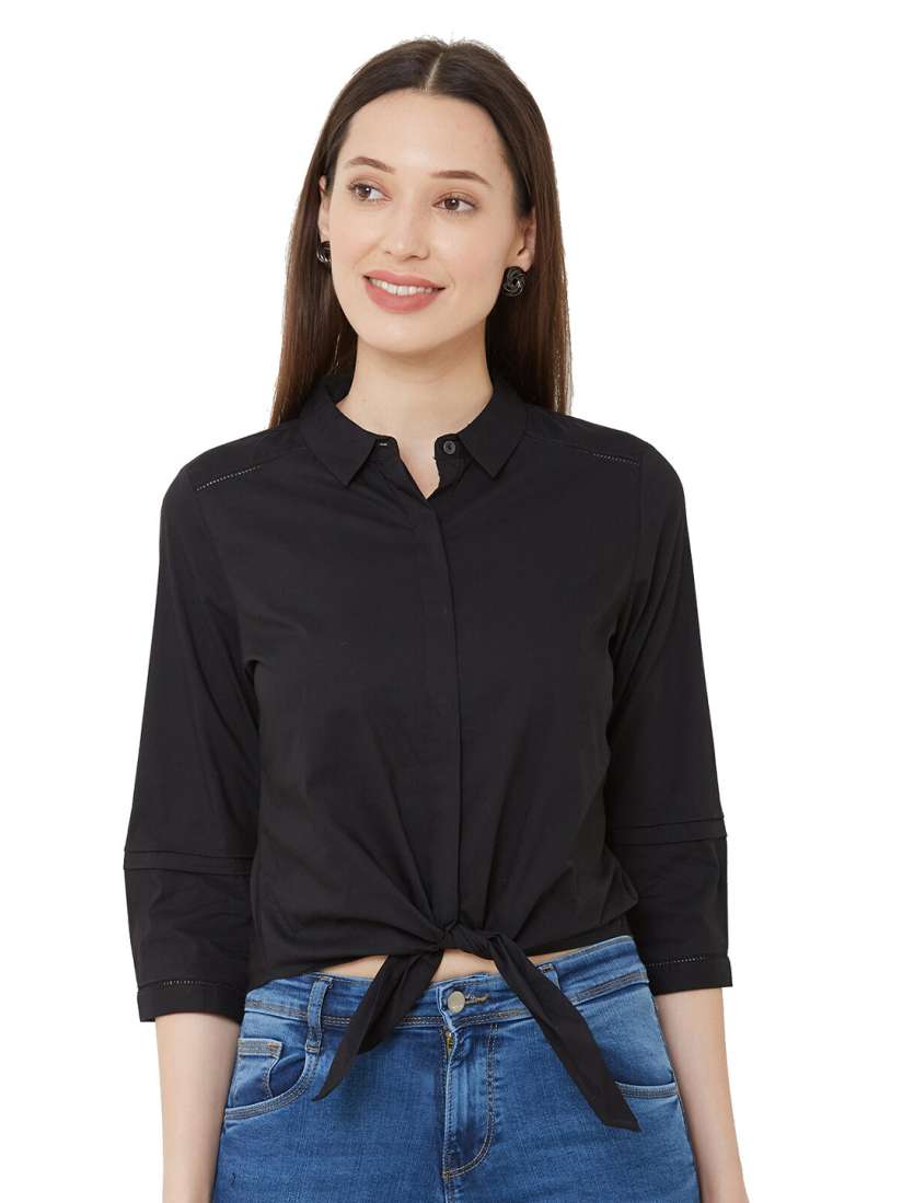 Buy Kraus Jeans Women Black Casual Shirt Shirts for Women 16374722 Myntra