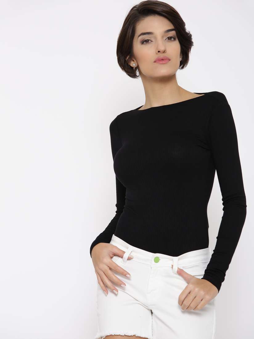 Buy FOREVER 21 Black Bodysuit Bodysuit for Women 1637614 Myntra