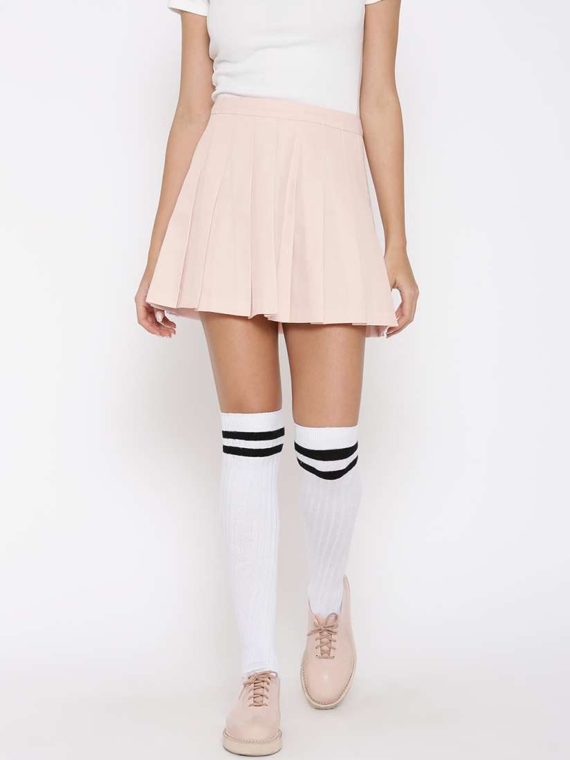 Pink pleated skirt forever 21 cheap