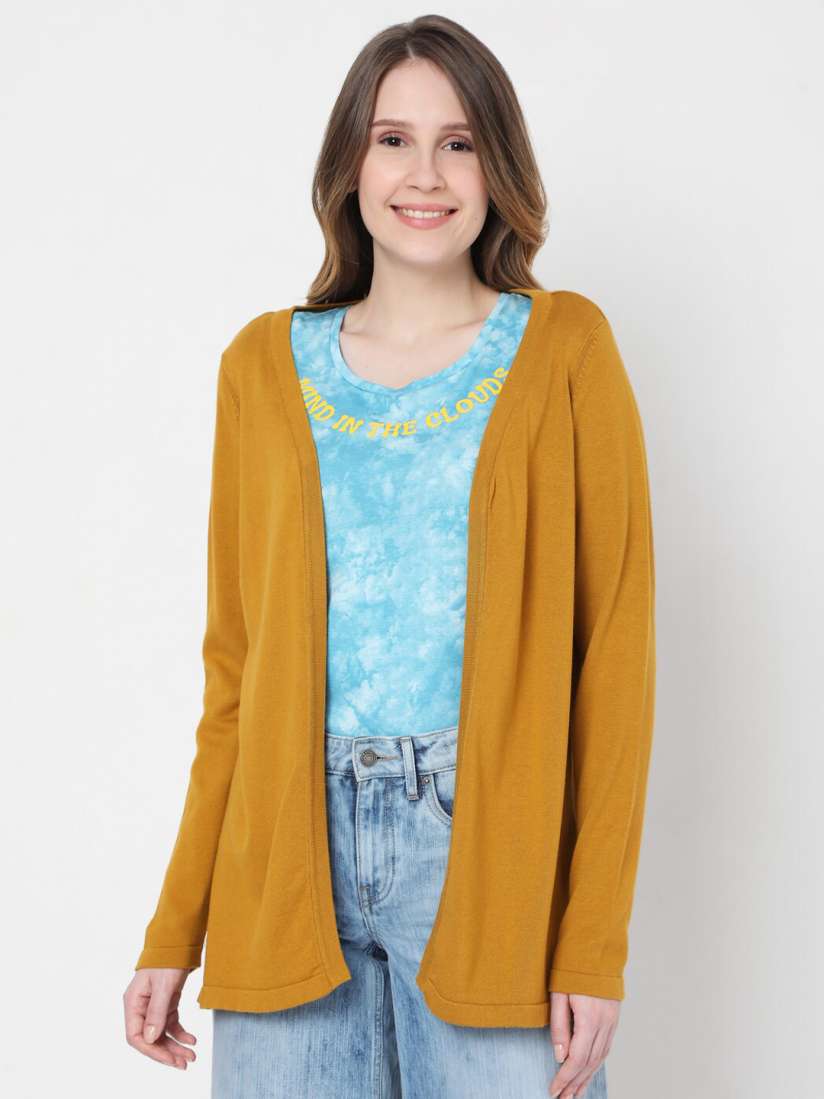 Longline mustard cardigan shop