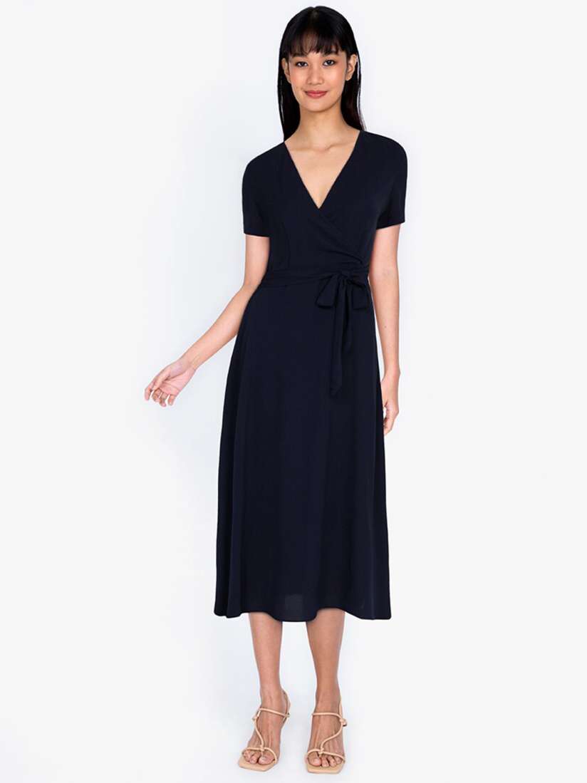 Buy ZALORA BASICS Navy Blue Midi Dress Dresses for Women 16385256 Myntra