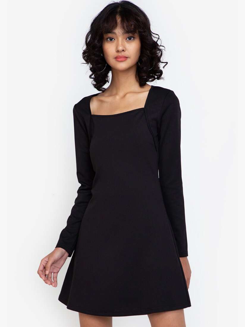 Buy ZALORA BASICS Black A Line Mini Dress Dresses for Women 16385472 Myntra