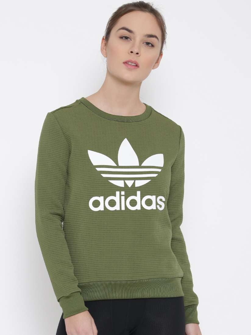 Olive green adidas sweatshirt shop