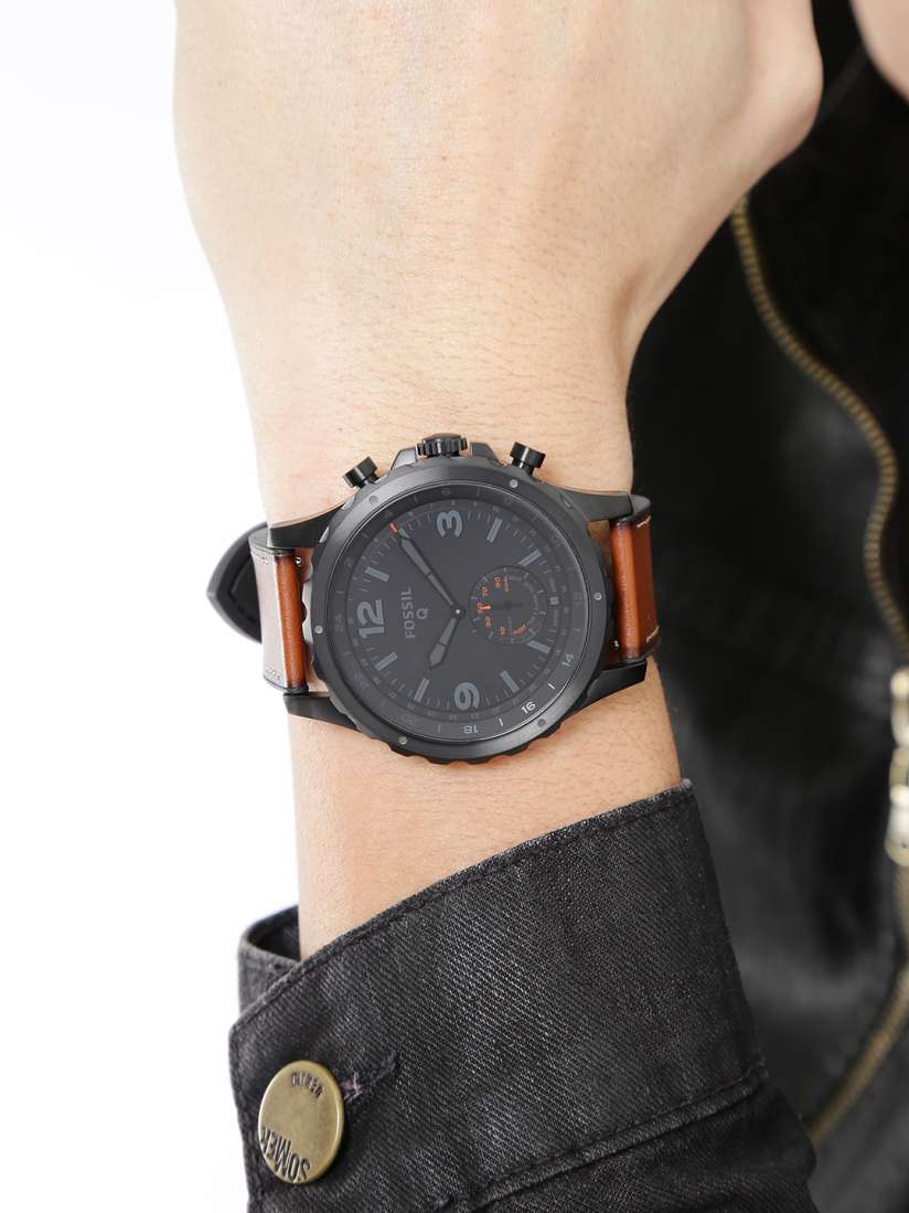 Buy Fossil Men Black Q Nate Hybrid Smart Watch FTW1114 Smart Watches for Men 1639648 Myntra