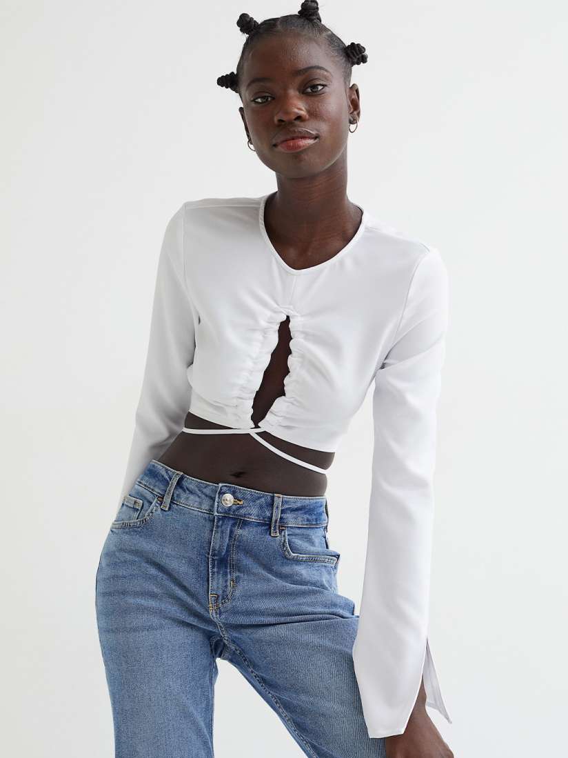 Buy H M Women White Cut Out Blouse Tops for Women 16396504 Myntra
